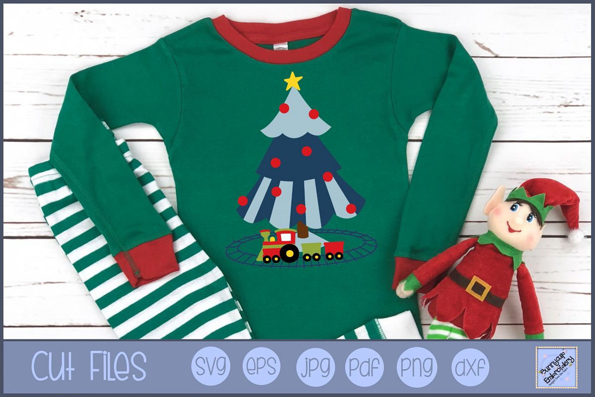 Boys Christmas Tree - SVG, Clipart, Printable example image 1
