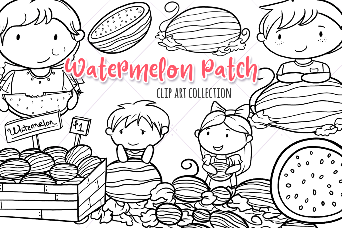 Watermelon Patch Digital Stamps example image 1