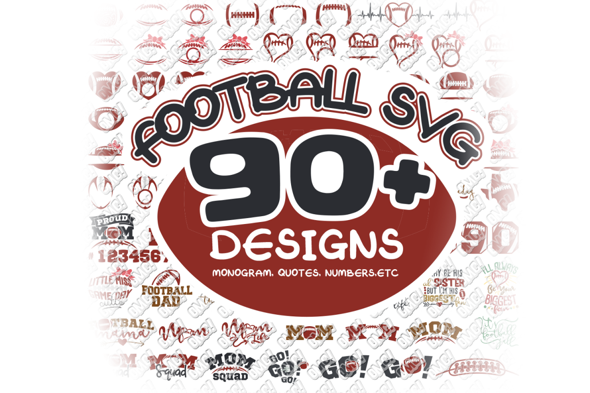 Football SVG Monogram Bundle in SVG, DXF, PNG, EPS, JPG (129804) | Cut