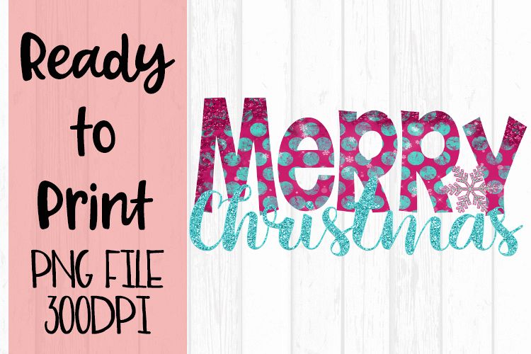 Merry Christmas Snowflake Dots Ready to Print example image 1