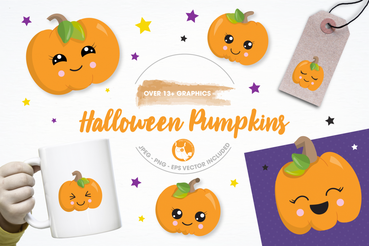 halloween pumpkins graphics and illustrations example image 1