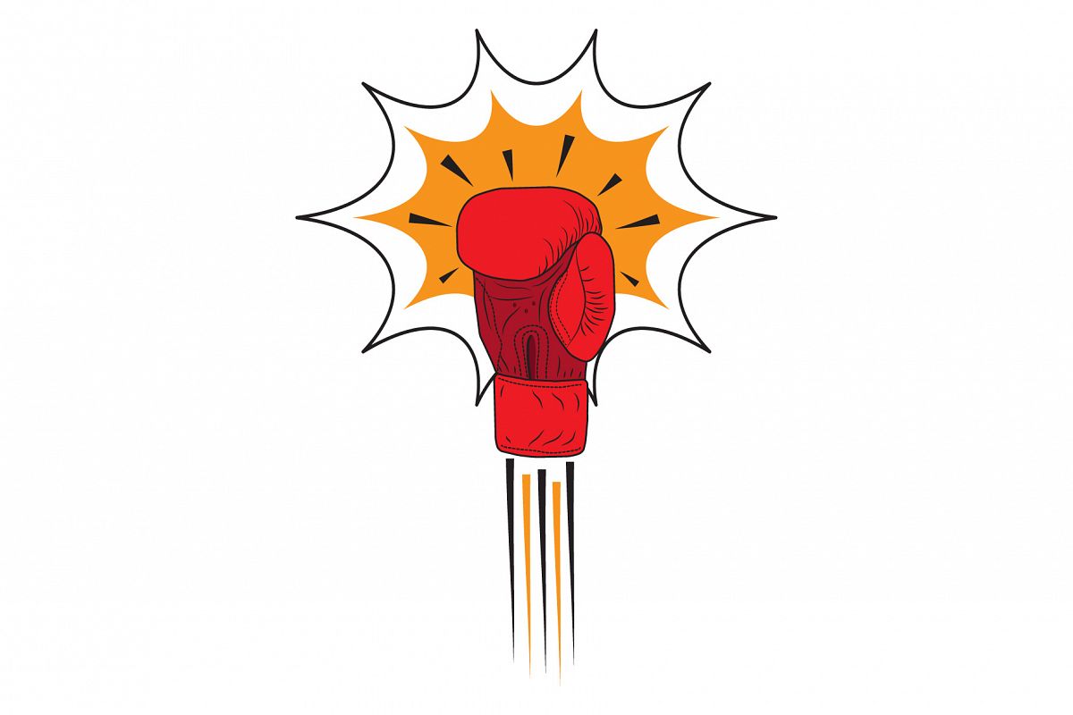 Punch boxing glove. Boxing glove. example image 1