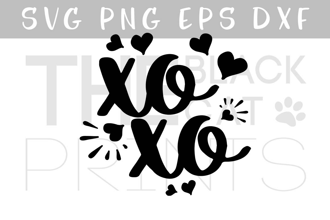 XOXO Svg Hugs and kisses SVG PNG EPS DXF Hearts svg design example image 1
