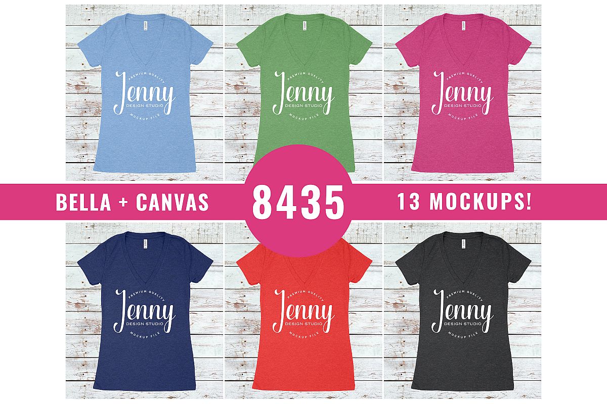 Bella Canvas 8435 Unisex Mockup Bundle, Womens T-Shirt example image 1