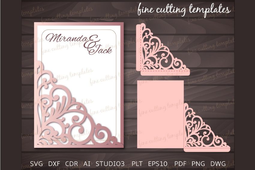 Download Free Wedding Invitation Pocket Envelopes PSD Mockup Template