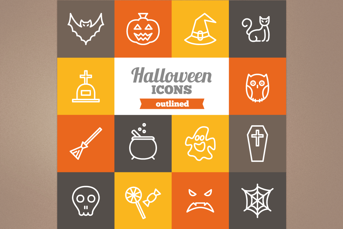 Outlined Halloween Icons example image 1