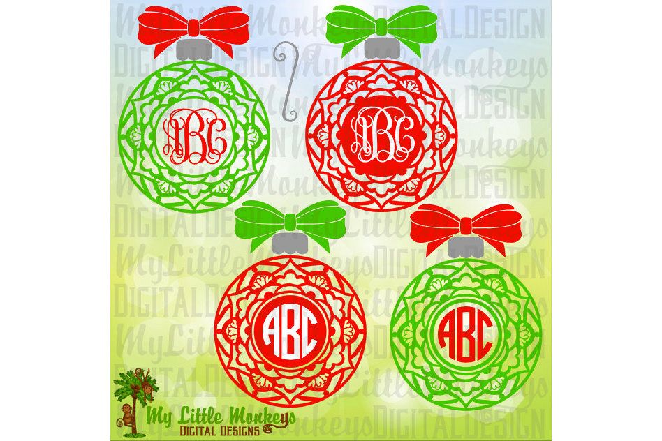 Mandala Christmas Ornament with Bow example image 1
