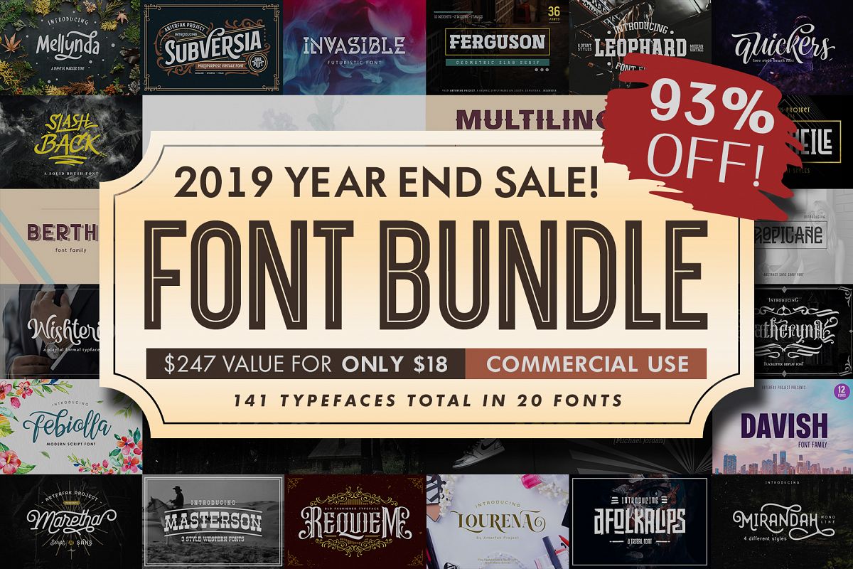 Font Bundle 2019| Year End Sale! example image 1