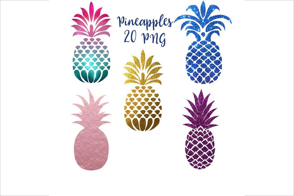 Pineapple Silhouettes Clipart example image 1