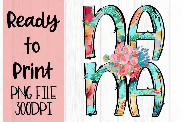 Bright Floral Nana Ready to Print example image 1