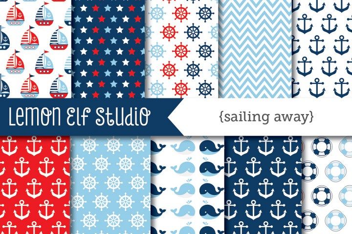 Sailing Away-Digital Paper (LES.DP13A) example image 1