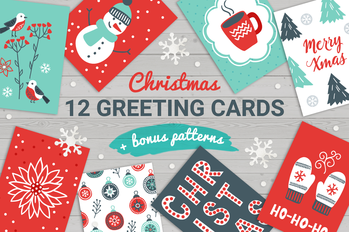 12 Christmas Cards & Bonus Patterns example image 1
