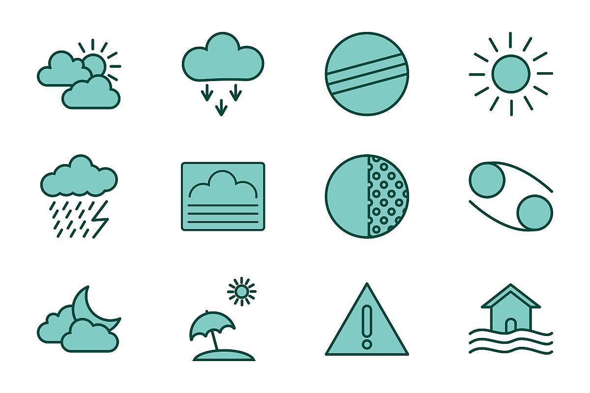 Set Of Weather And Season Icons example image 1
