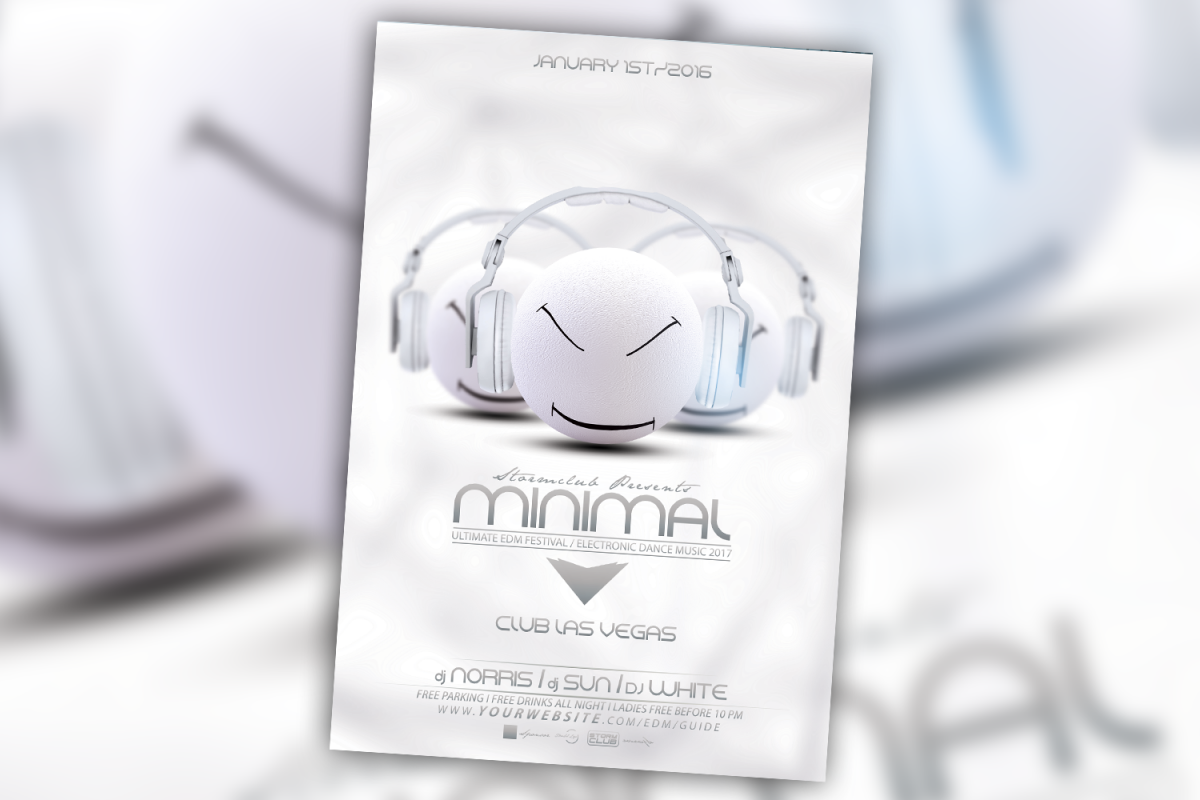 Minimal Electro House Flyer Template example image 1