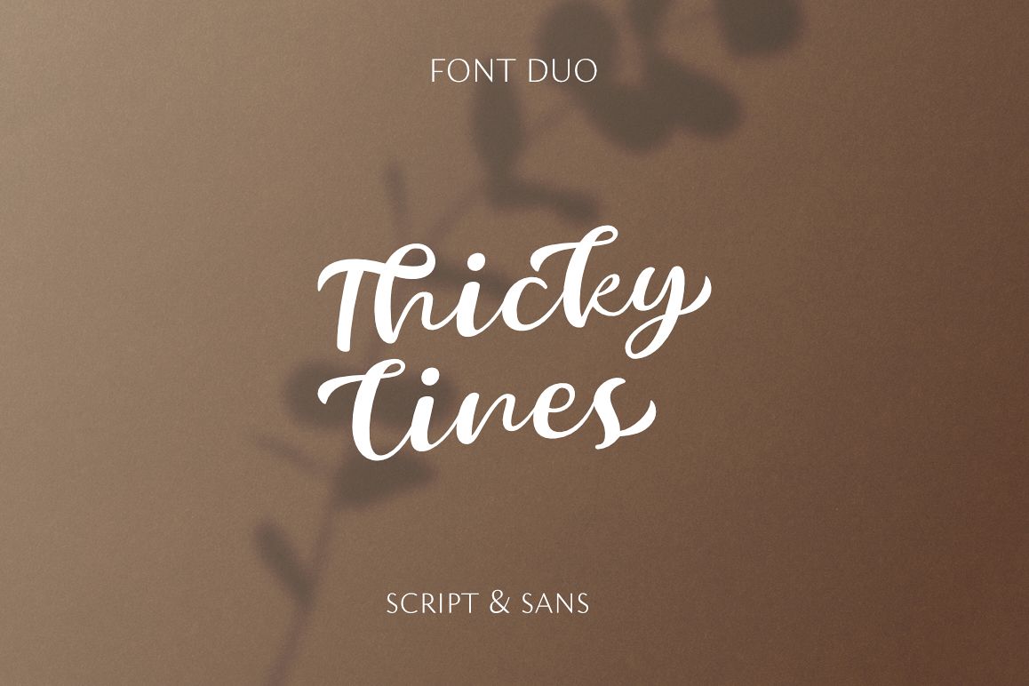 Thickylines Font Duo - Luxurious Script & Sans example image 1