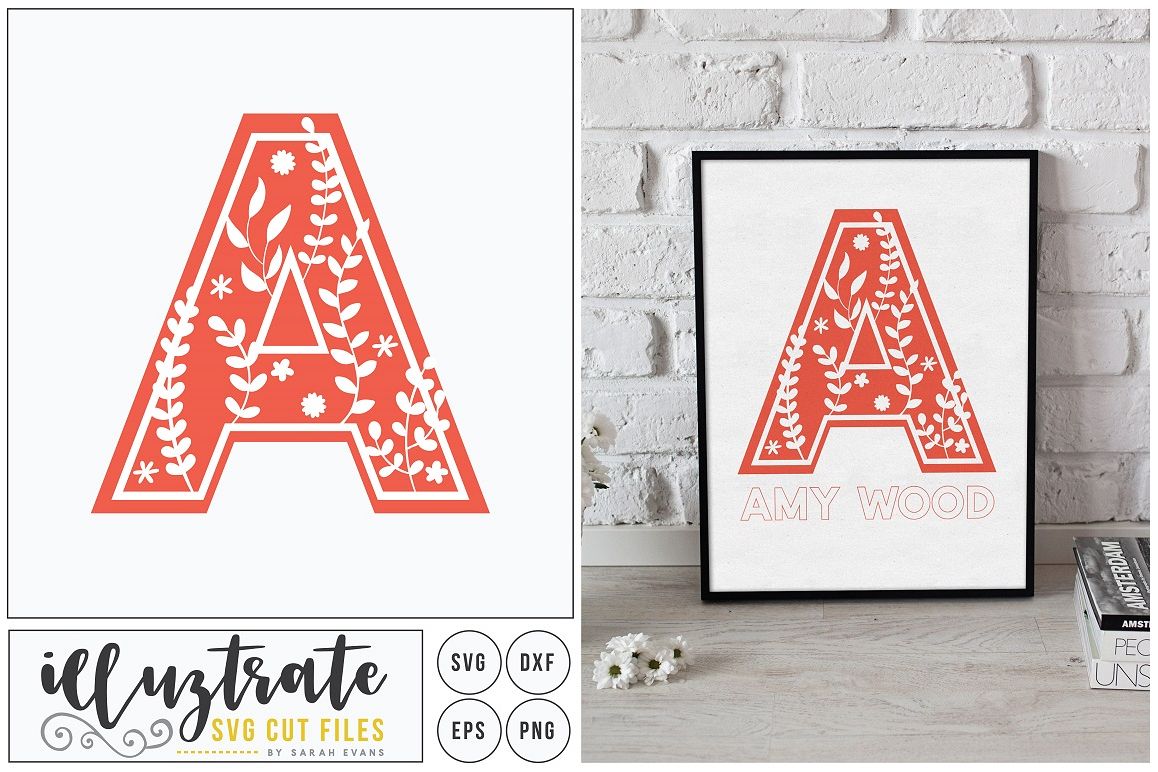 Letter A SVG Alphabet - DXF cut files - Vector Clipart example image 1