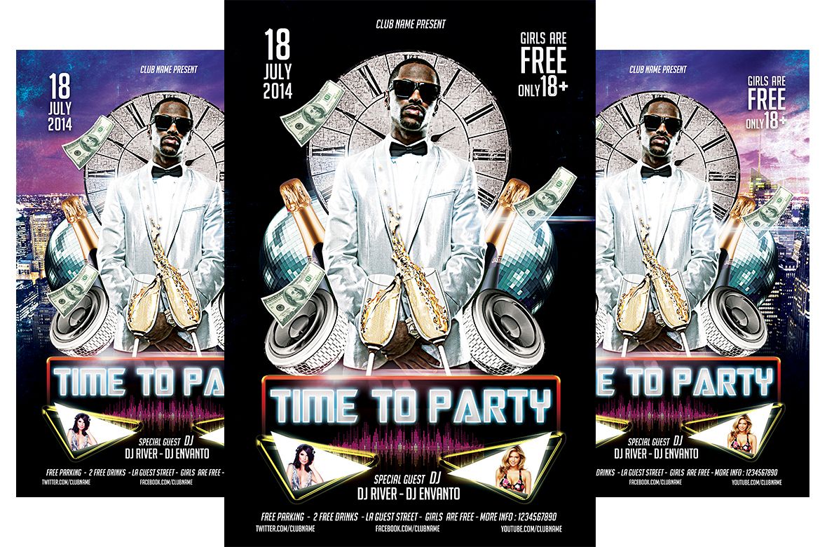 Party Time Flyer Template example image 1
