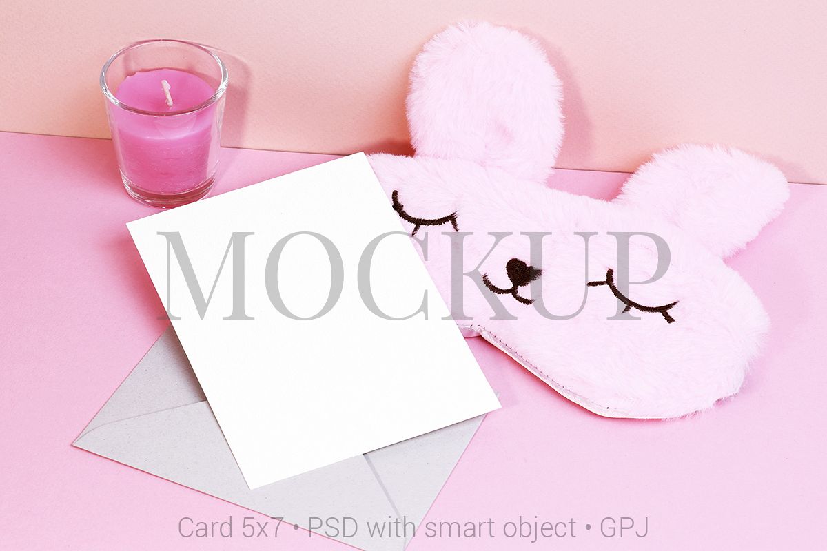 Card mockup with sleeping mask & FREE BONUS example image 1