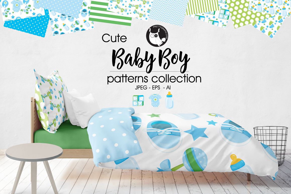BABY-BOY, digital papers example image 1