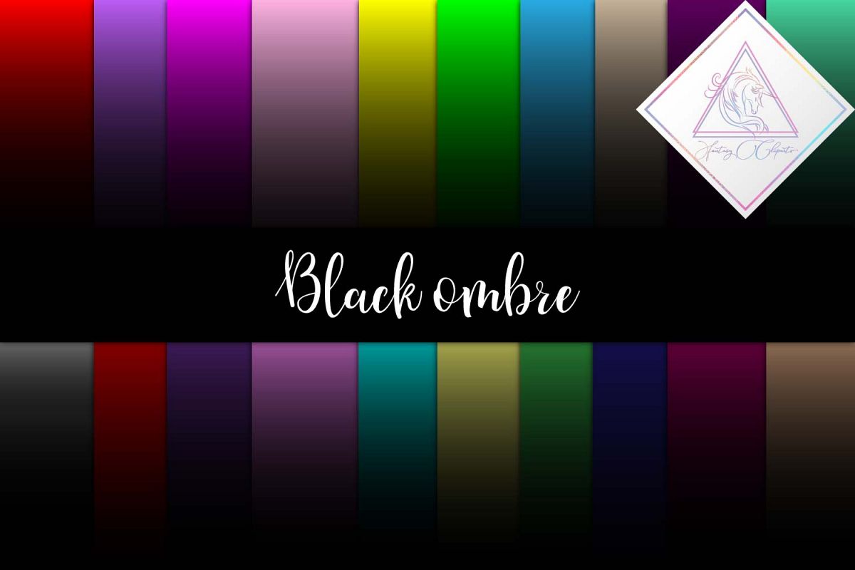 Black Ombre Digital Paper example image 1