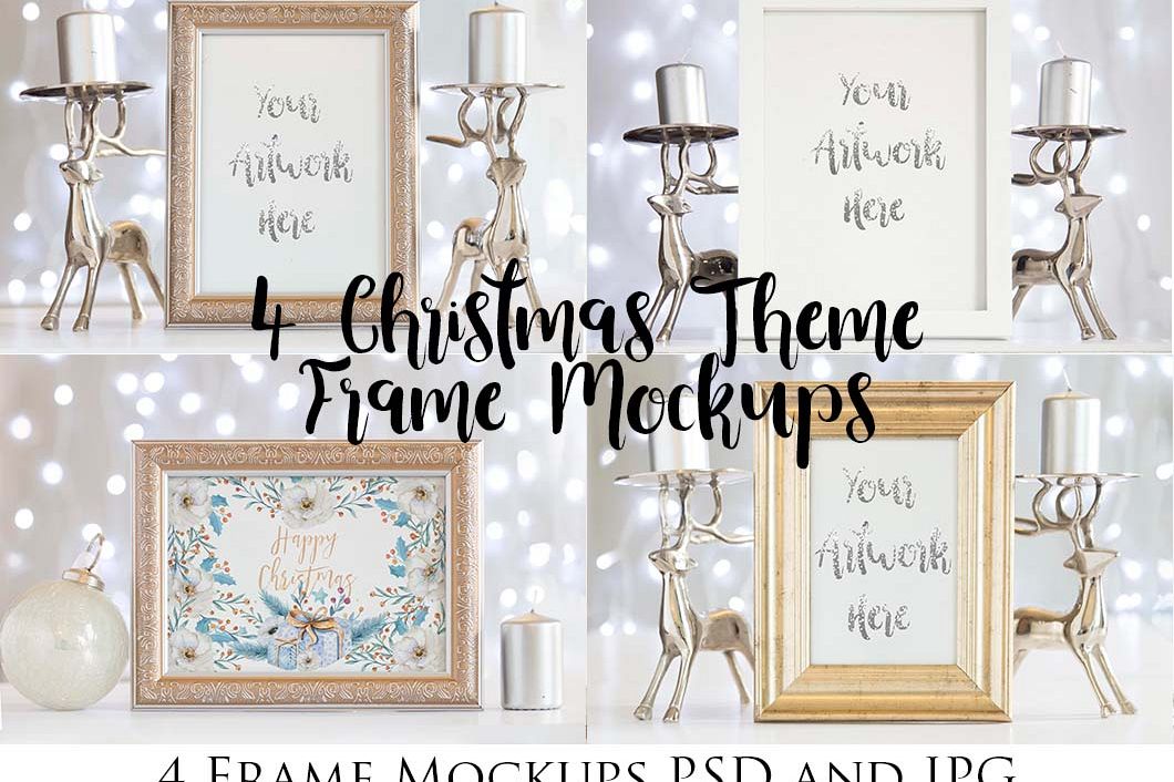 4 Christmas Frame Mockups example image 1