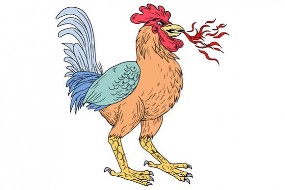 Basan Breathing Fire Drawing example image 1