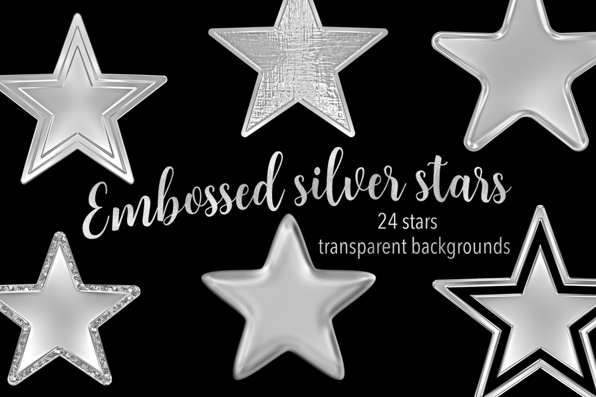 Embossed Silver Stars example image 1