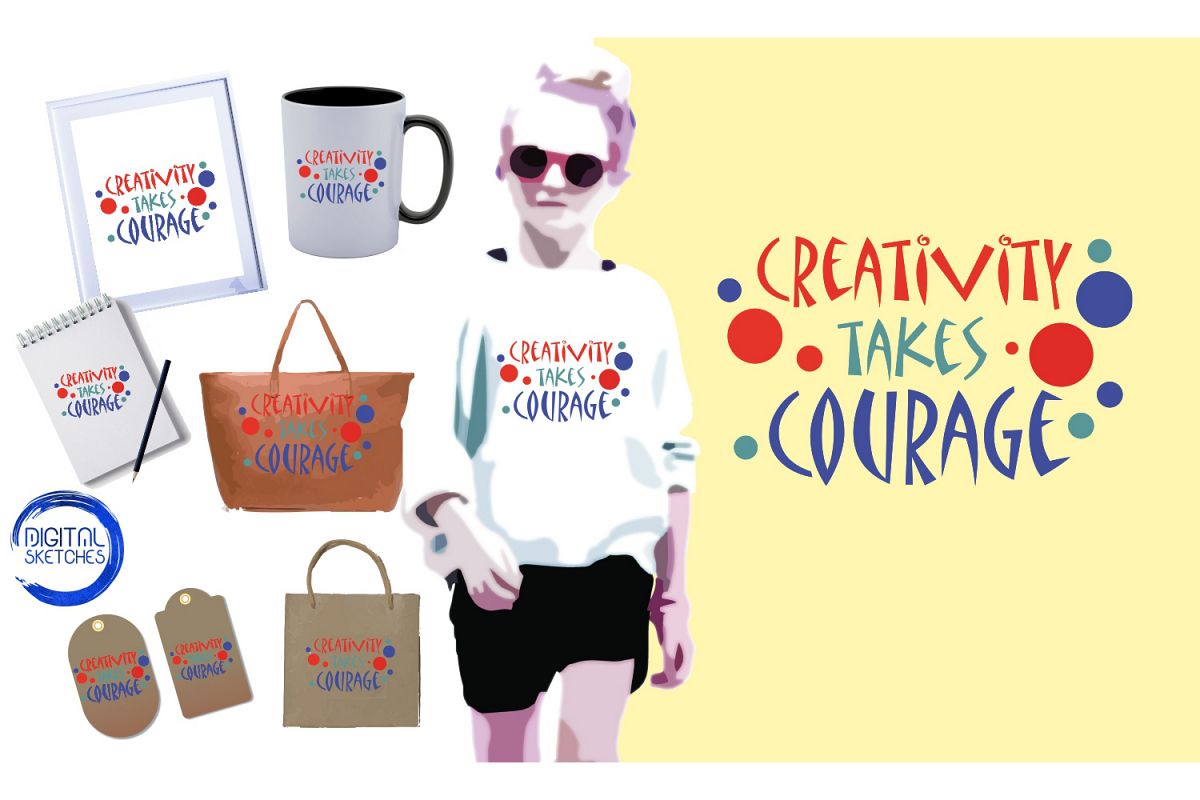 Saying Creativity Cut File Vector Graphics Illustration example image 1