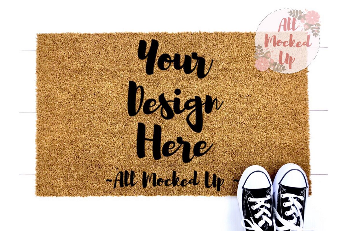18 x 30 Coir Door Mat Mock Up Flatlay Flat Lay - 4/19 example image 1