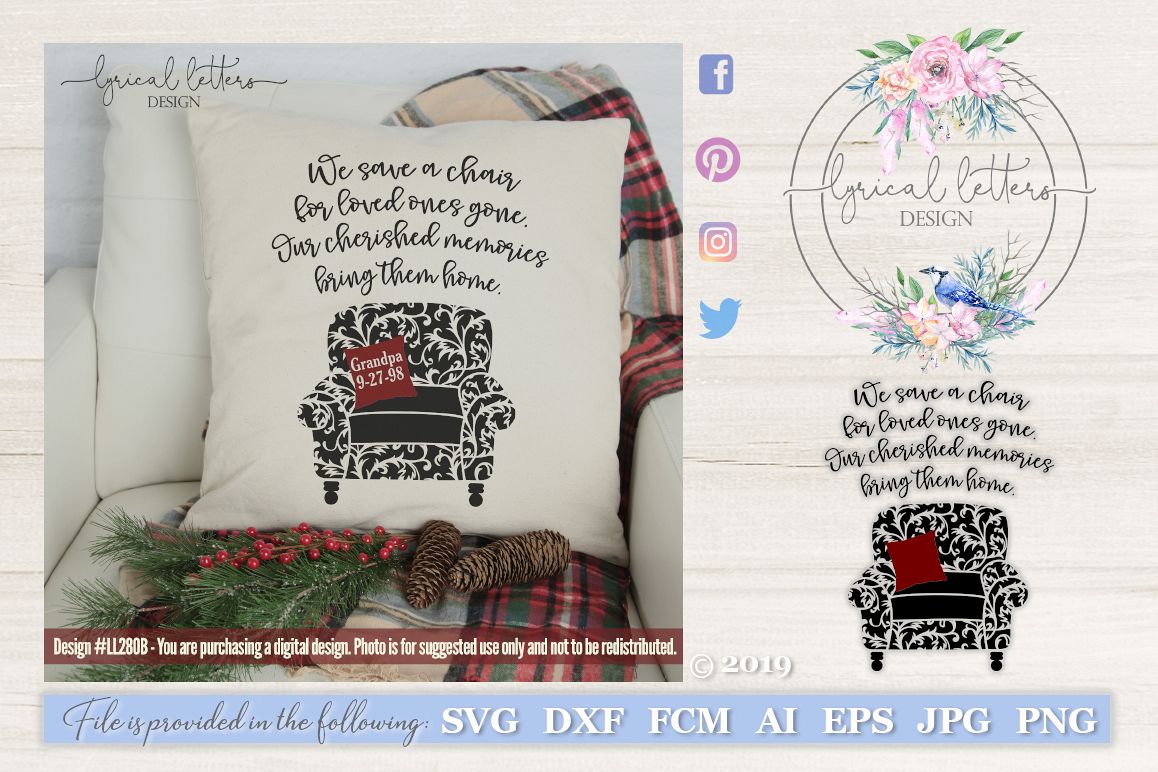 NEW! Save A Chair Memorial SVG Cut File LL280B example image 1