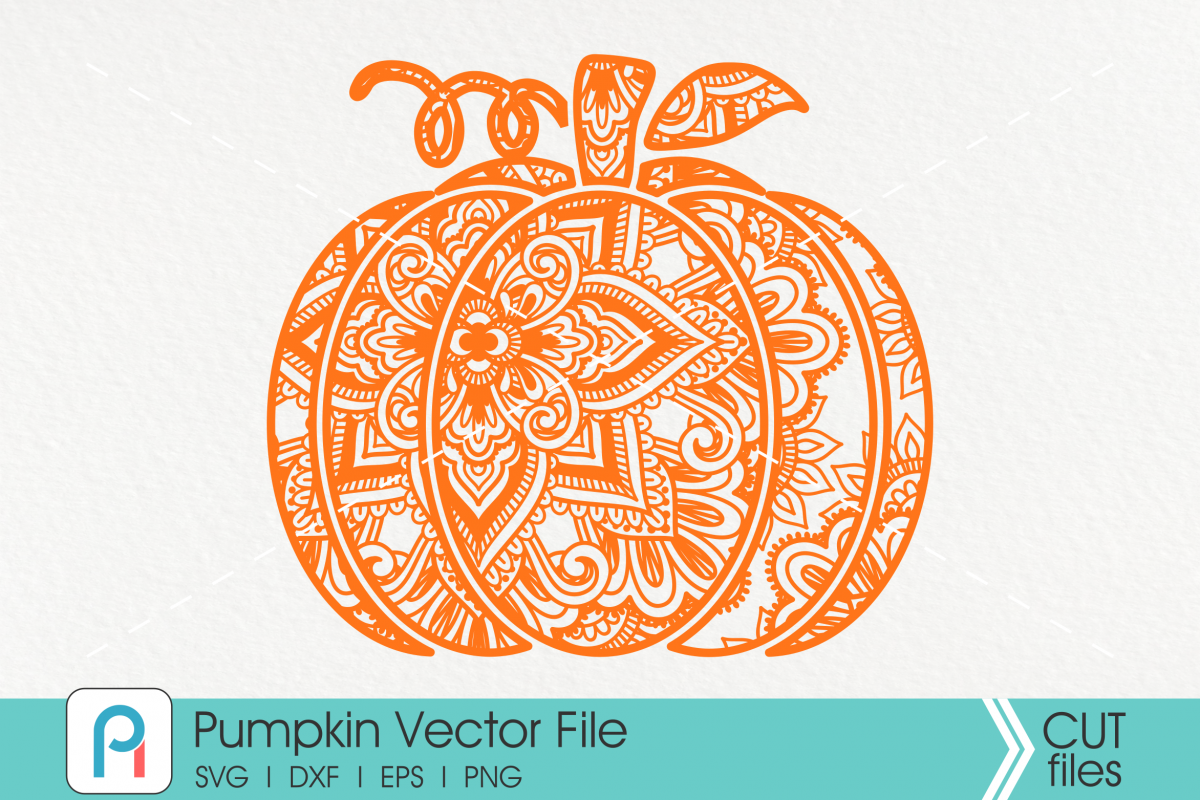 Pumpkin Mandala Svg, Pumpkin Svg, Mandala Svg, Pumpkin Dxf example image 1