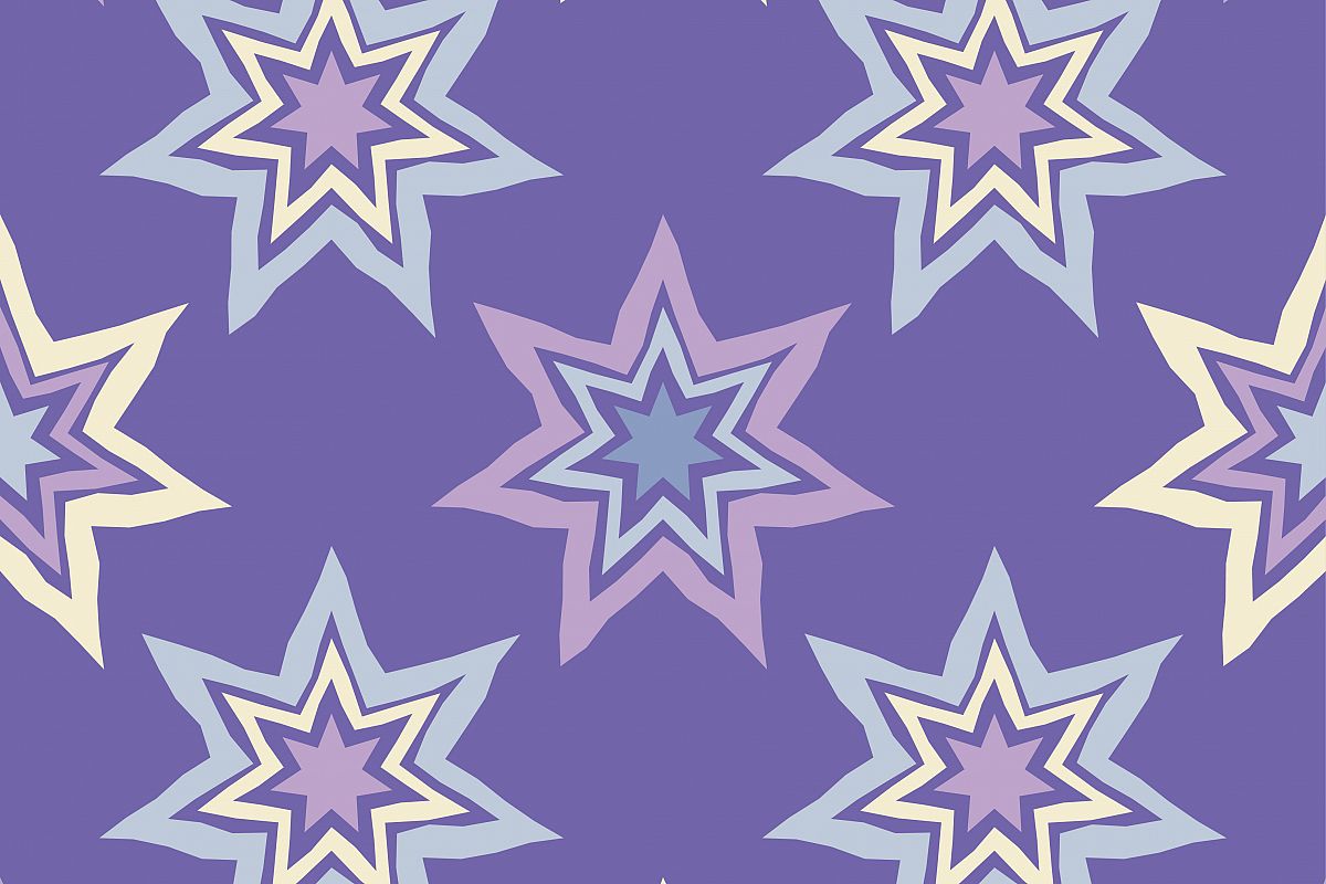 Seamless vector background with decorative stars. Vector illustration. Textile rapport. example image 1