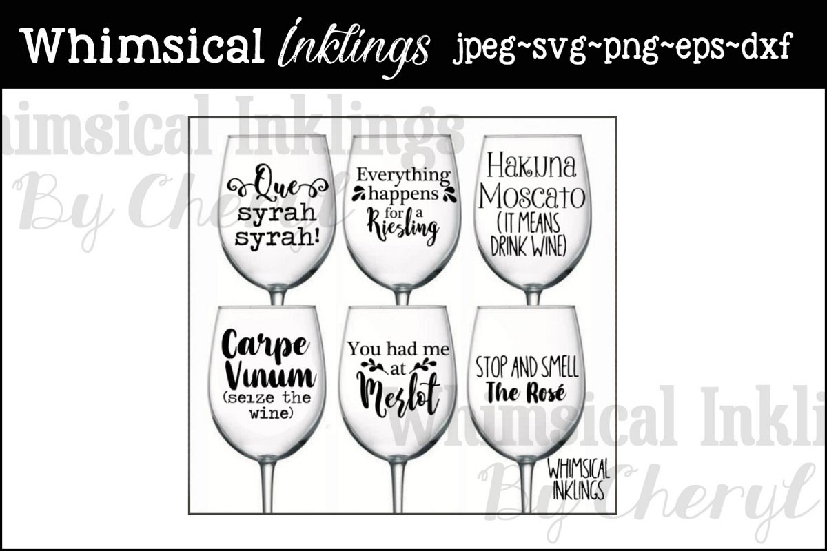 Wine Funnies SVG Cutter Files example image 1