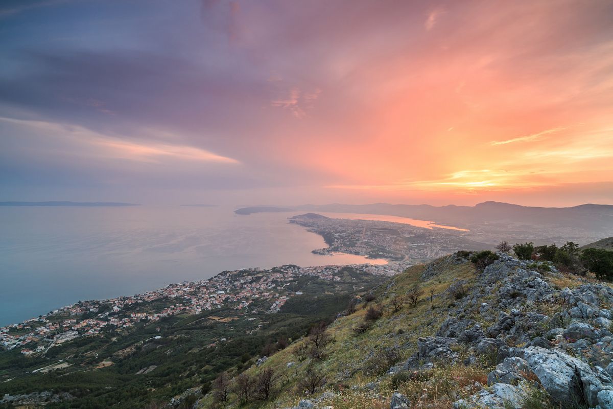 View on old city Split from the mountain example image 1
