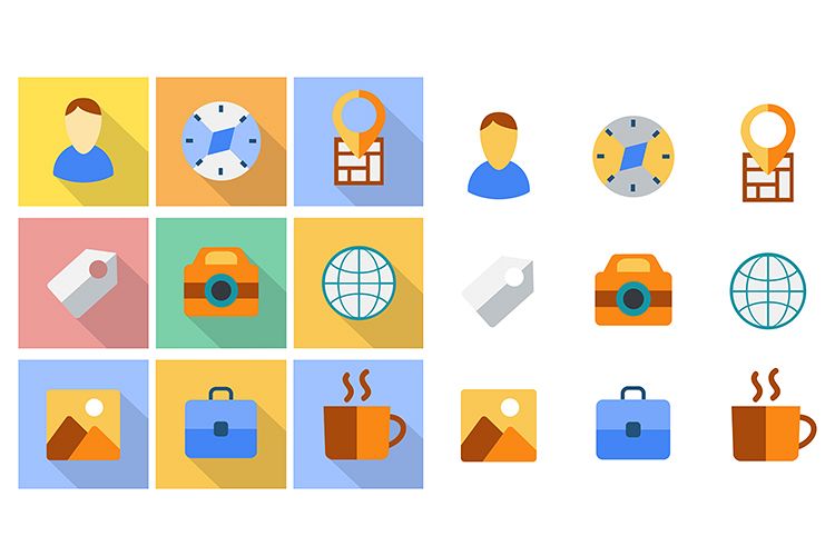 Flat icons set example image 1