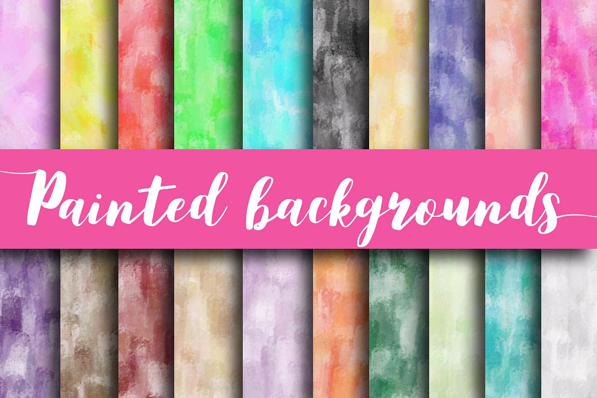 Painted watercolor digital papers example image 1