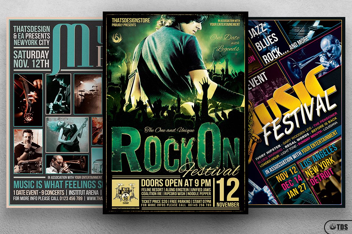 Live Band Flyer Bundle V3 example image 1