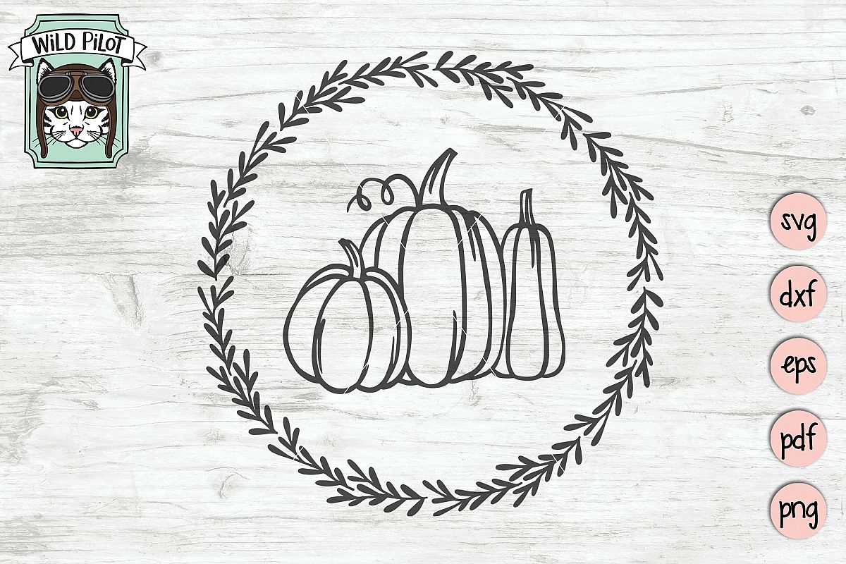Pumpkin Wreath svg file, Fall, Autumn cut file, gourd svg example image 1