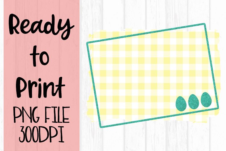 Spring Easter Yellow Gingham Frame Ready to Print example image 1