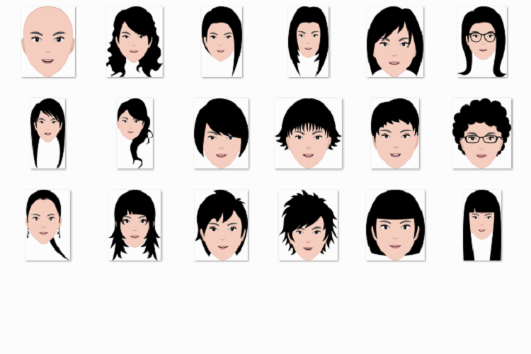 Ladies' hairstyle flat example image 1