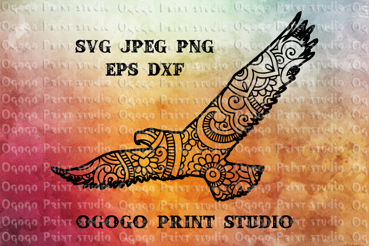 Eagle SVG, Mandala svg, Zentangle SVG, Independence svg, USA example image 1