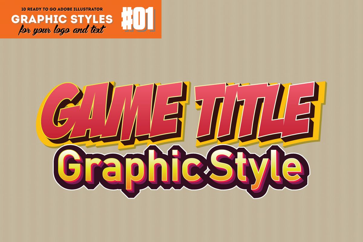 Game Title Graphic Style for Adobe Illustrator example image 1