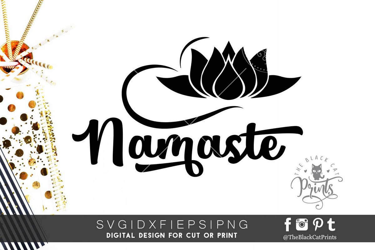Download Namaste SVG PNG EPS DXF | Yoga cut file