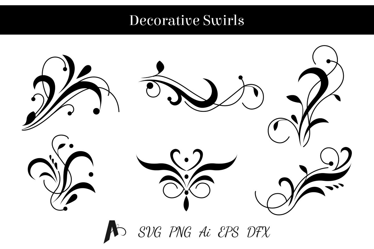 Download Decorative swirls design. Floral vector elements.