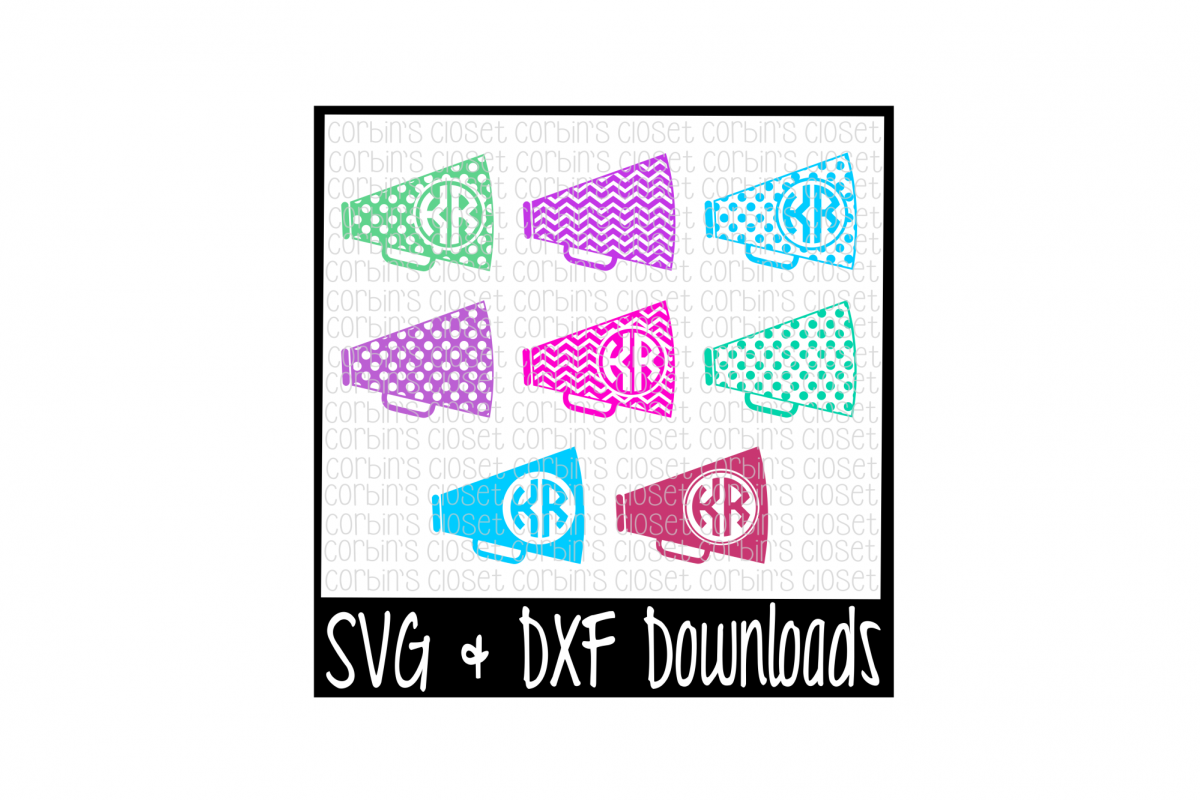 Cheer SVG * Cheer Monogram SVG * Megaphone Cut File example image 1