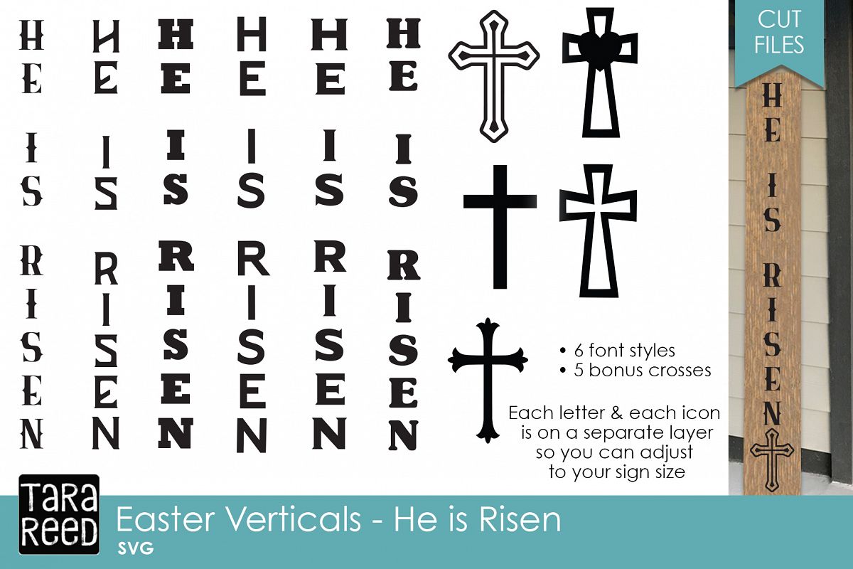 Download Easter He is Risen Vertical Signs - Easter SVG & Cut Files