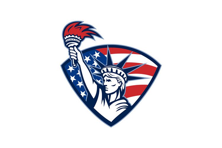 Statue of Liberty Holding Flaming Torch Shield example image 1