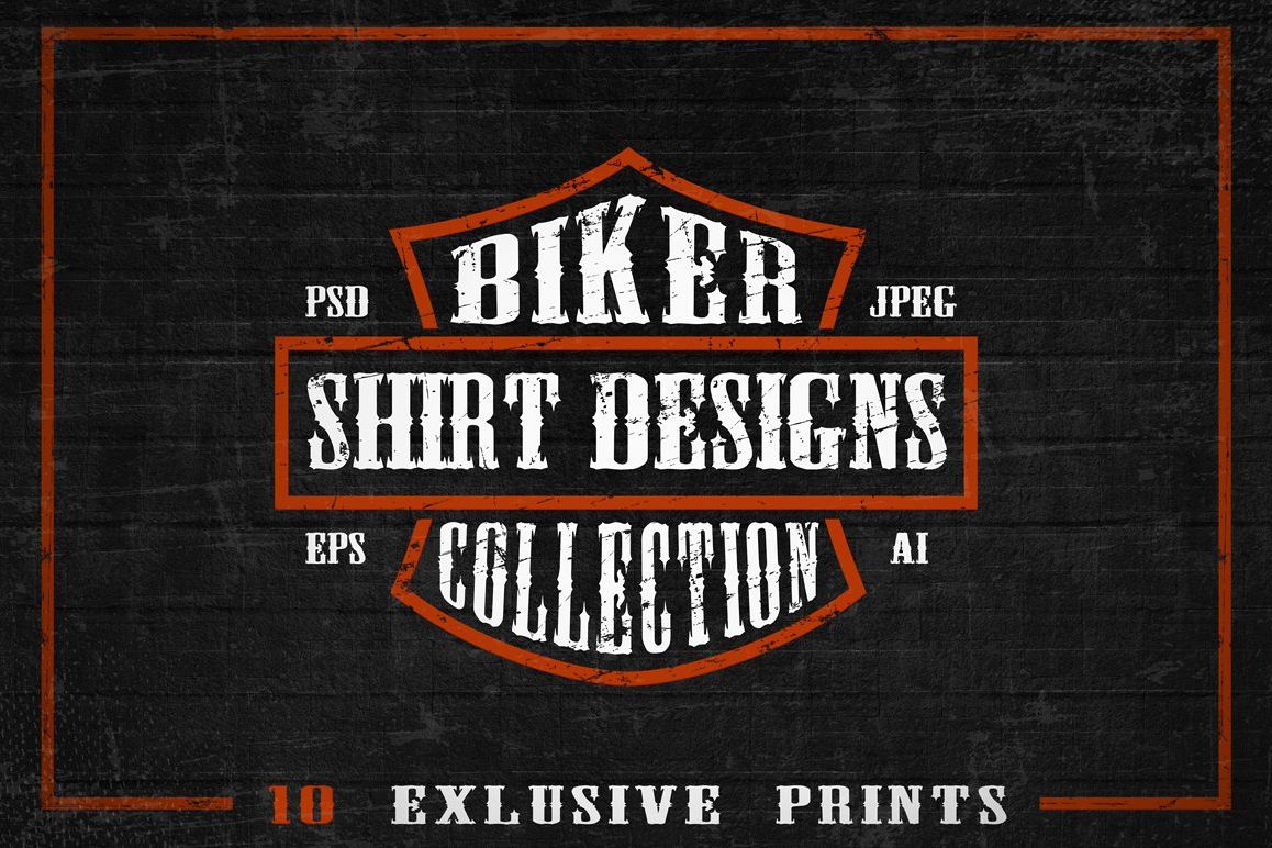 Set of Bikers Shirt Designs. example image 1