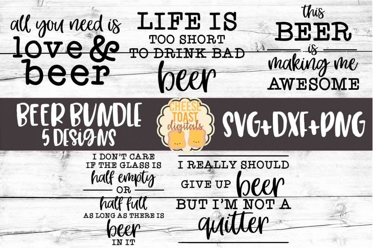 Beer Sign Bundle - 5 Designs SVG PNG DXF Cut Files example image 1