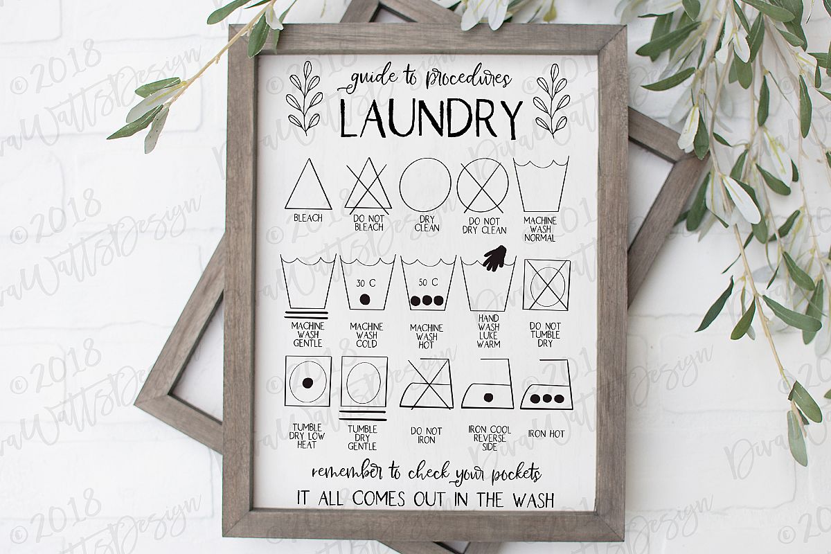 Laundry Procedures Laundry Room Sign Farmhouse Cutting File example image 1
